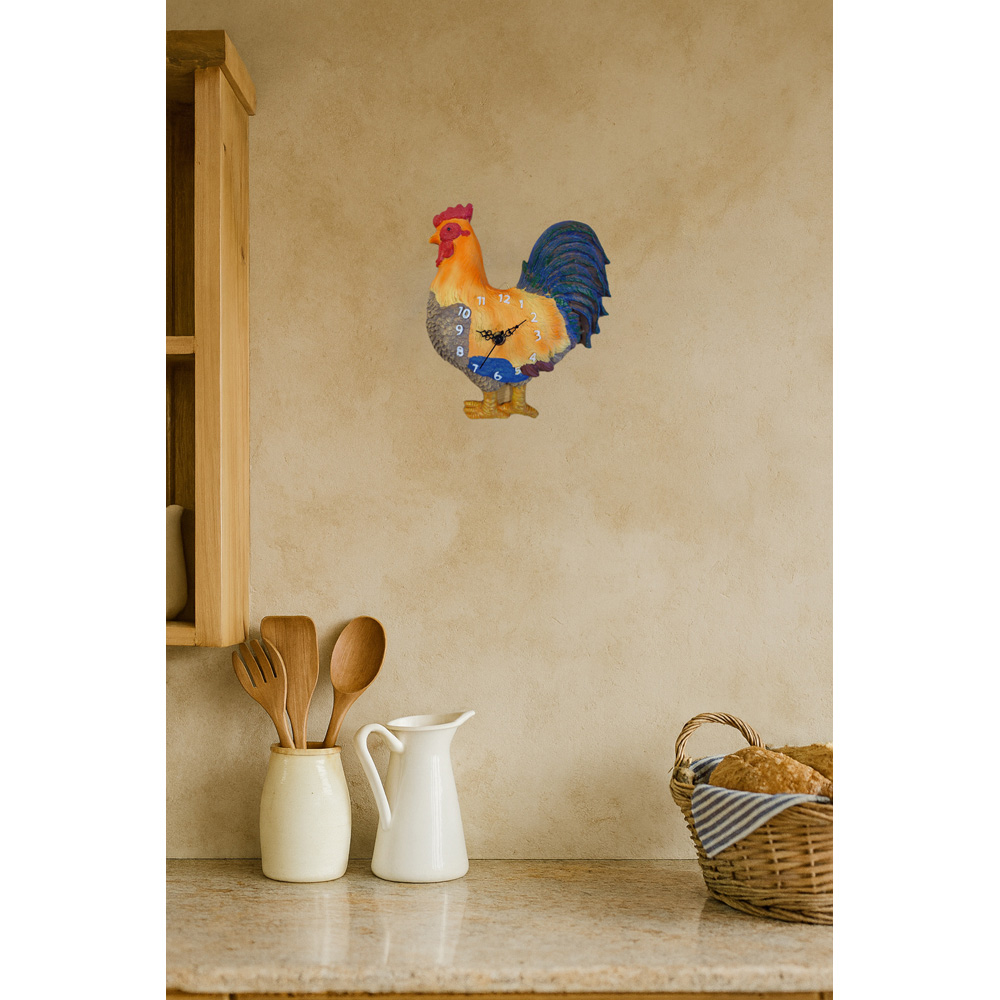Avilo Cockerel Wall Clock 25 x 20cm Image 2