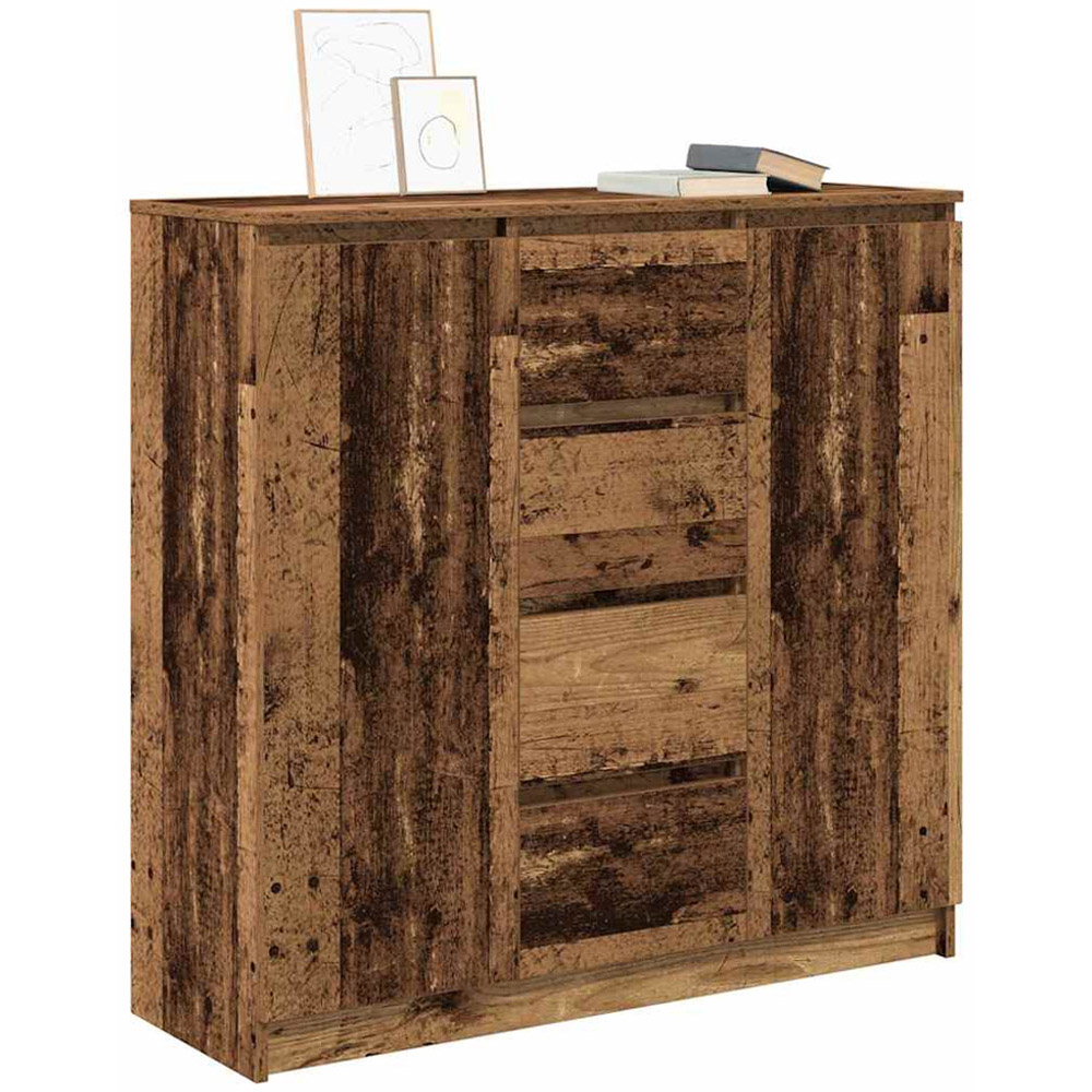 vidaXL 2 Door 4 Drawer Old Wood Sideboard Image 4