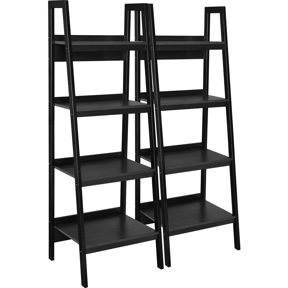 Dorel Lawrence 4 Shelf Black Metal Ladder Bookcase Set of 2 Image 2