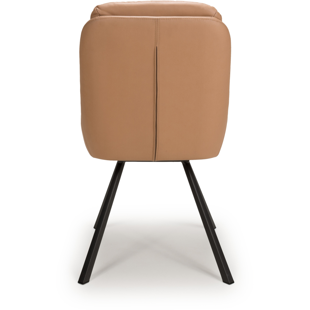 Arnhem Set of 2 Tan Leather Effect Swivel Dining Chair Image 3