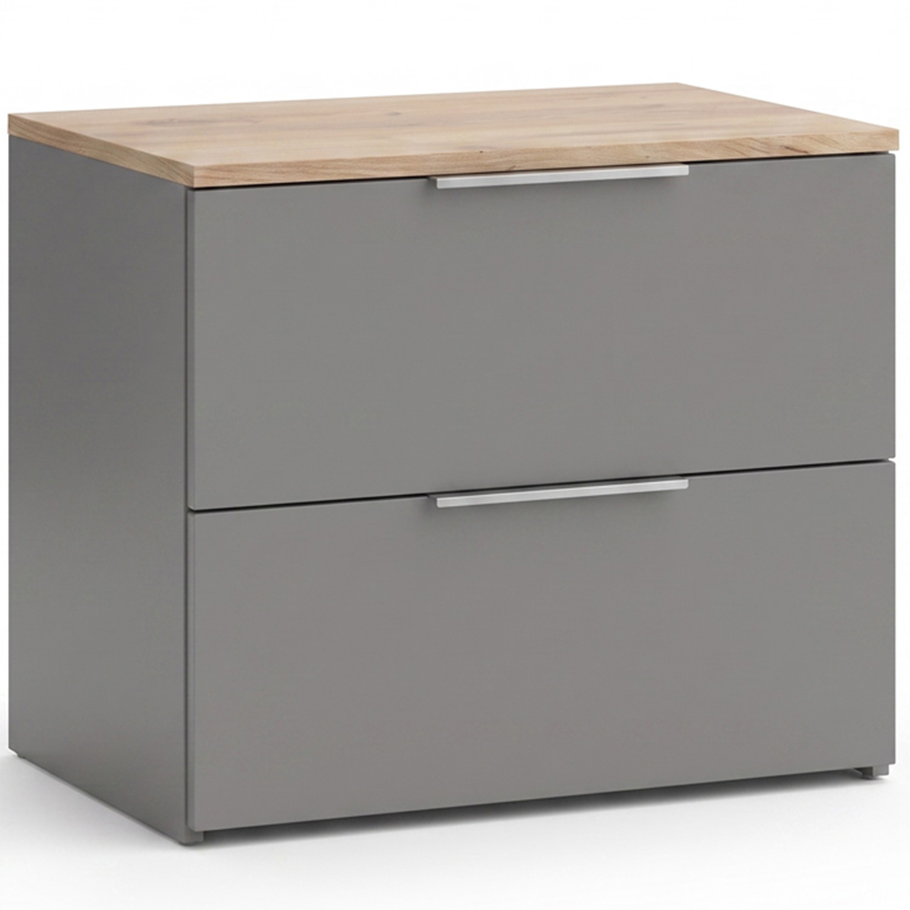 Shefa Line MODU 60 2 Drawer Grey and Sonoma Oak Chest of Drawers Image 2