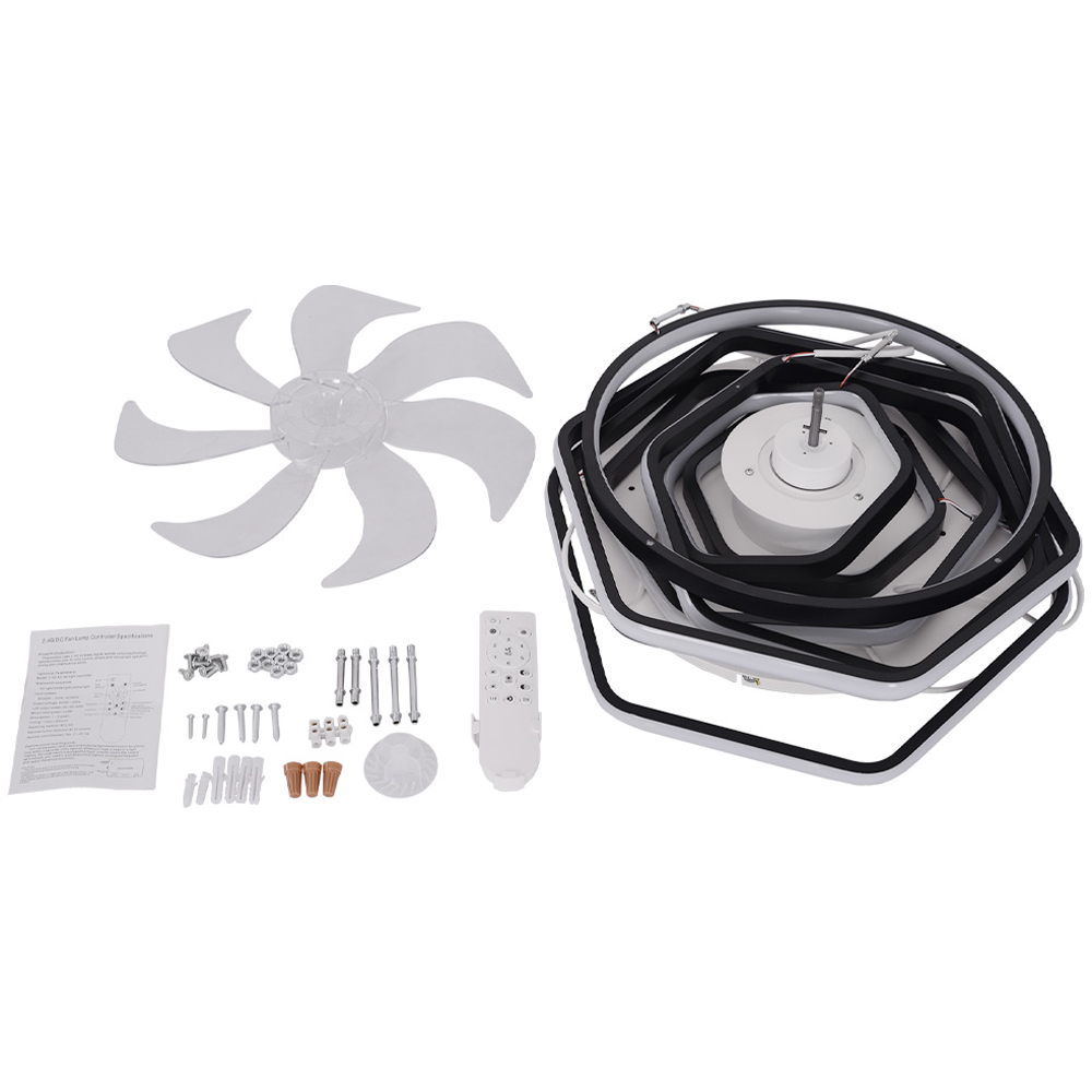 Living and Home Geometrical LED Ceiling Fan Light 40 inch Image 5