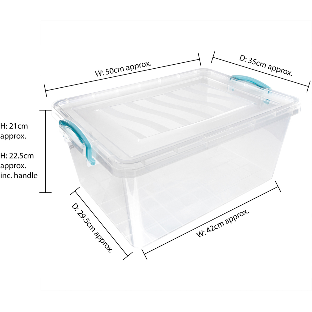 JVL 25L Clear Plastic Stackable and Nestable Storage Box with Clip Lid 3 Pack Image 9