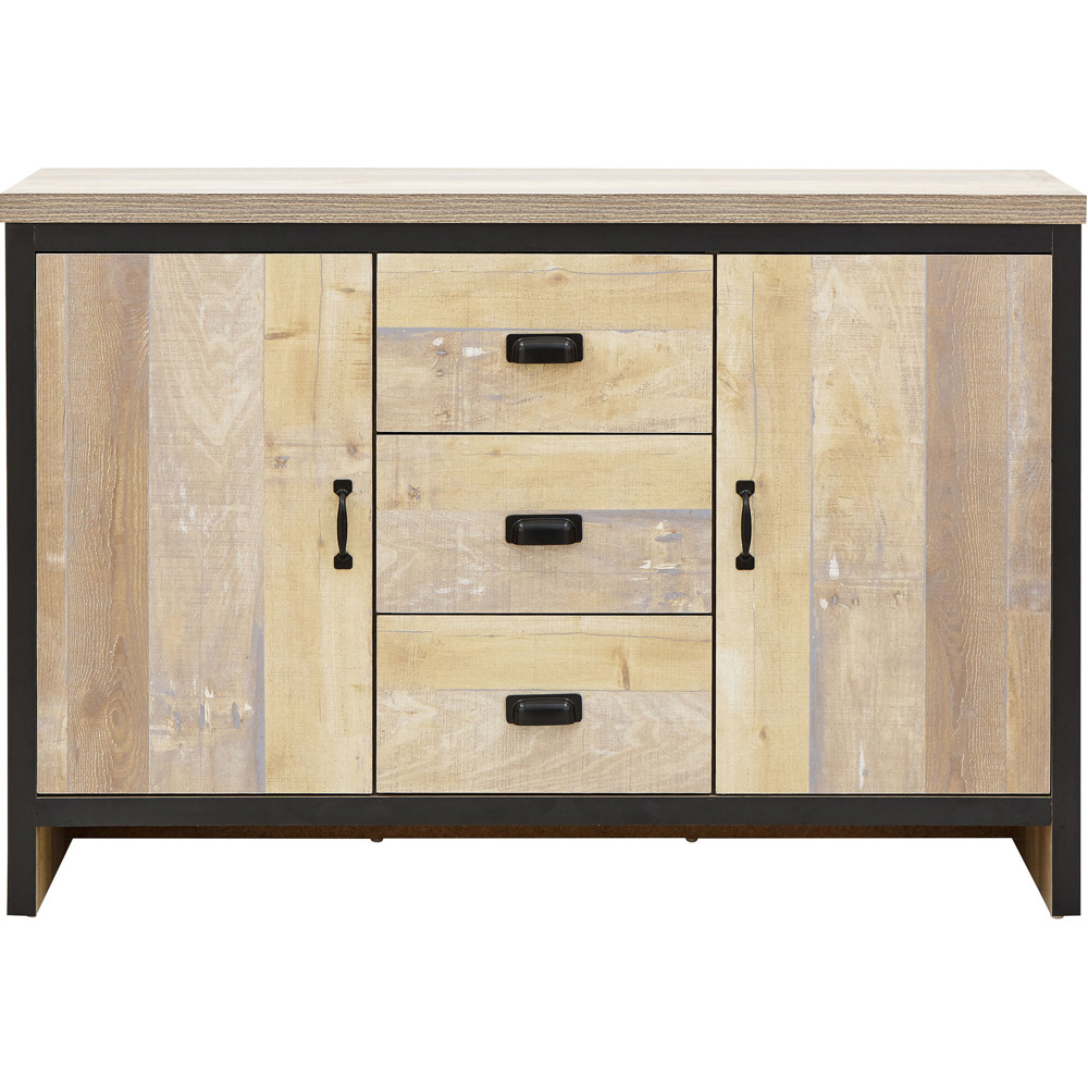 GFW Boston 2 Door 3 Drawer Oak Sideboard Image 3