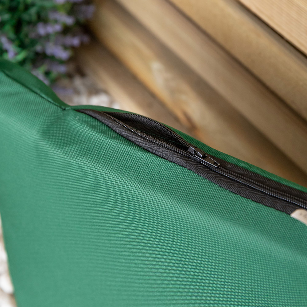 Samuel Alexander Single Seater Green Wooden Garden Chair Cushion Base 52 x 20cm Image 7