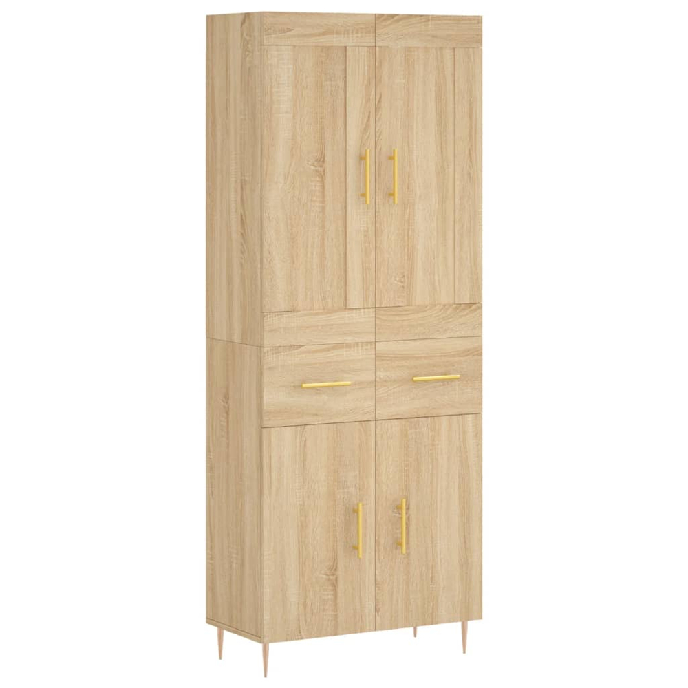 vidaXL 4 Door 2 Drawer Sonoma Oak Highboard Image 2