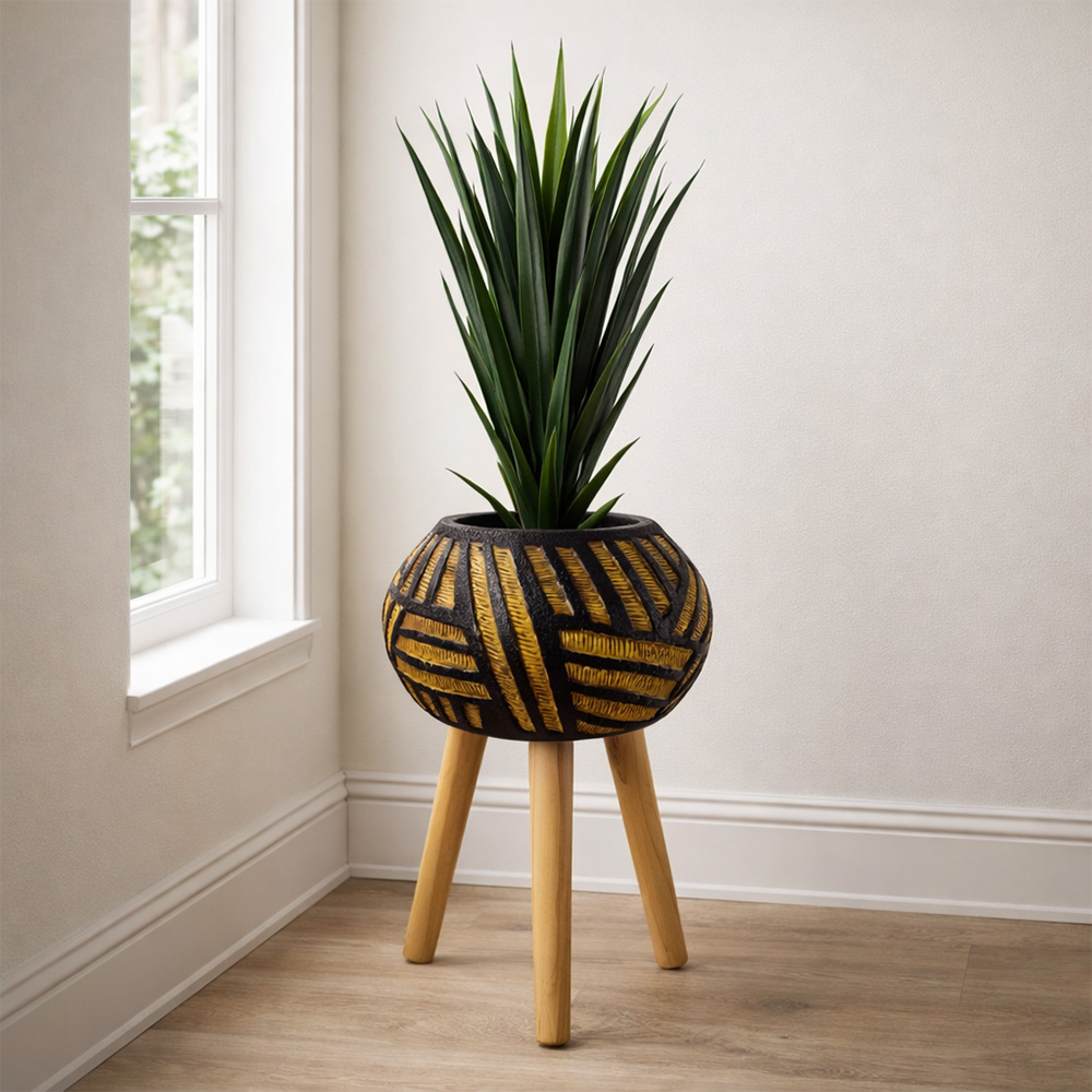 Leaf Composite Oval Planter with Stand 34cm Image 2