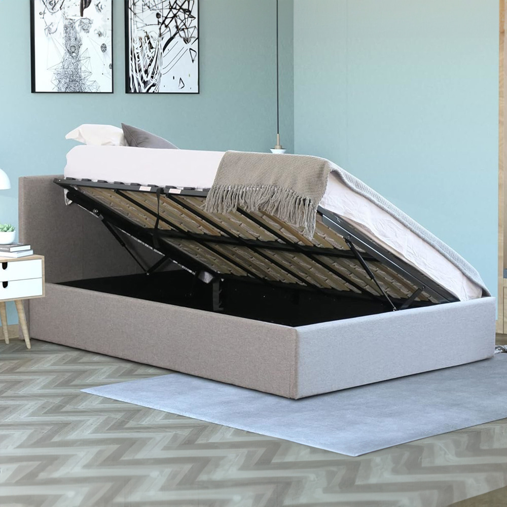 Home Treats Double Grey Ottoman Bed Image 4