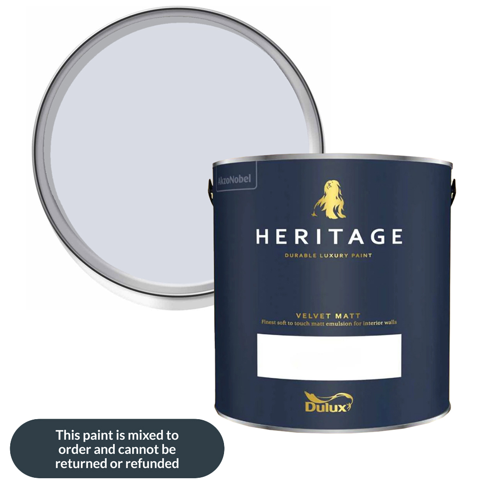 Dulux Heritage Walls and Ceilings Light French Grey Velvet Matt Emulsion Paint 2.5L Image 1