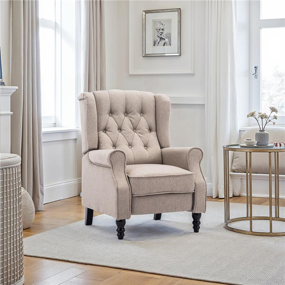 Furniture Online Althorpe Pumice Wing Back Leather Recliner Chair Image 8