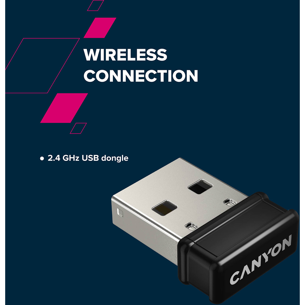 Canyon HSET-W5 White Wireless Keyboard and Mouse Set Image 5