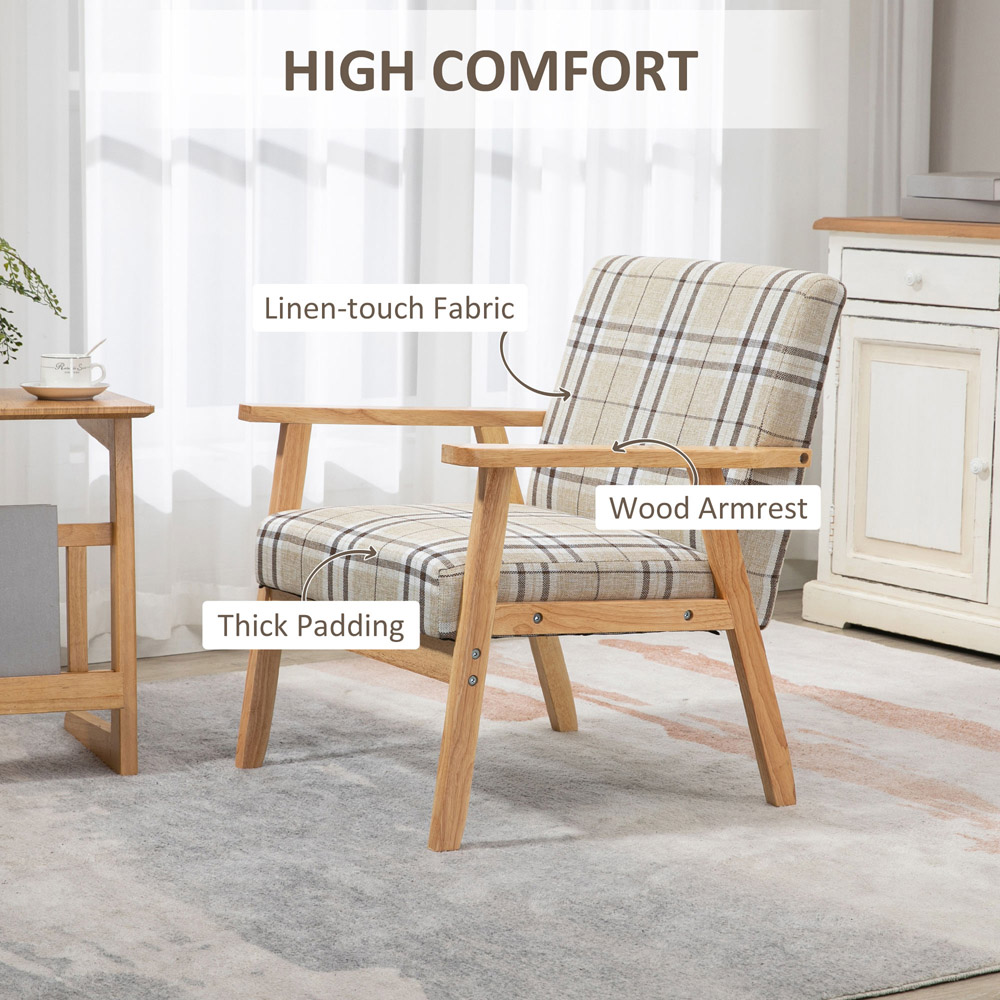 Portland Beige Linen Upholstered Accent Chair Image 5