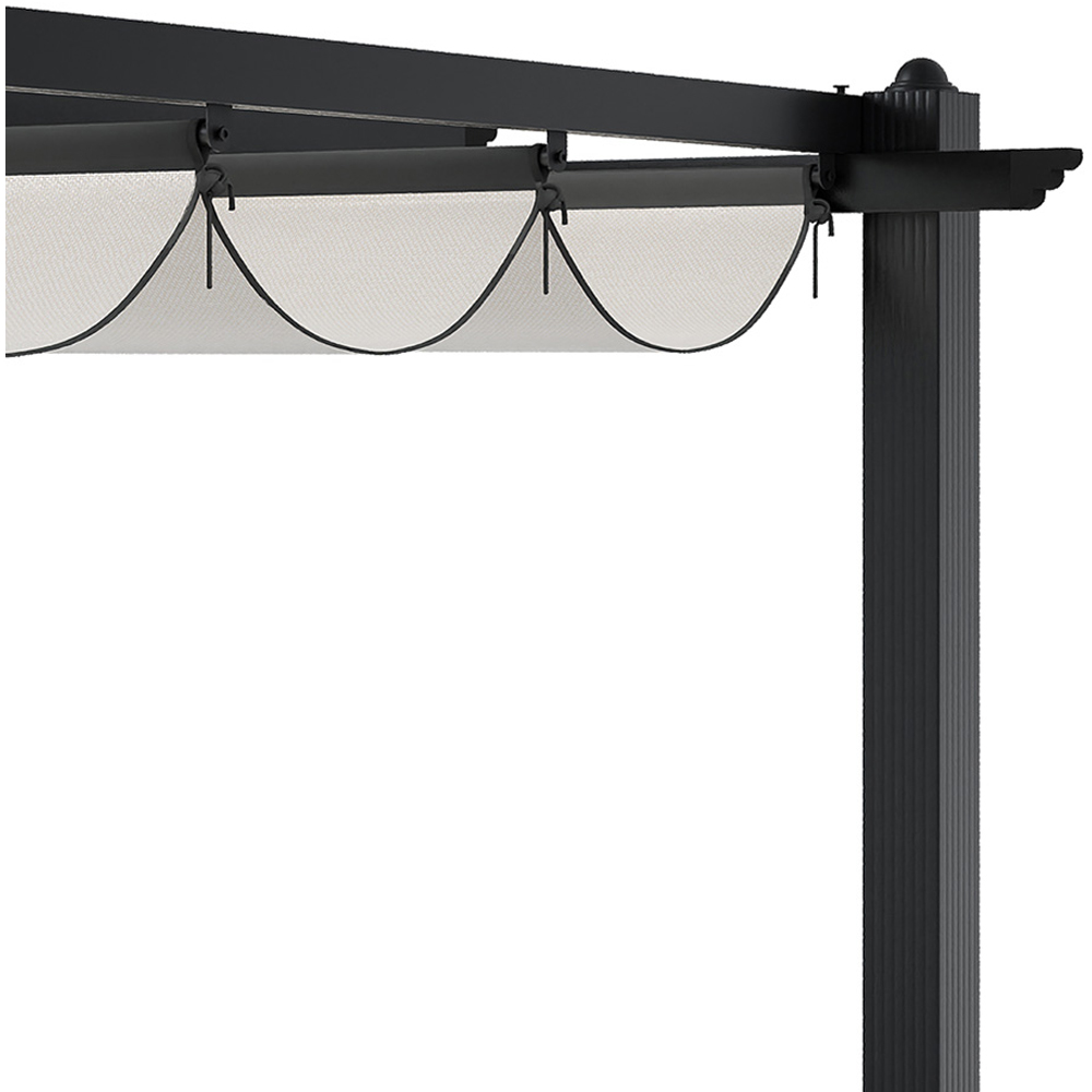 Living and Home Black Aluminium Pergola with Retractable Roof Image 4