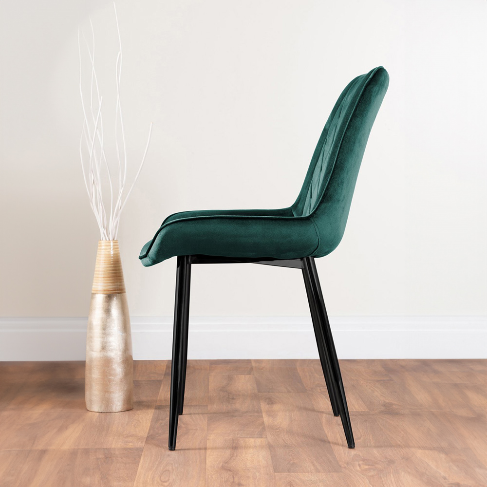 Furniturebox Fira Cesano Wood Effect 6 Seater Round Dining Set Brown Green and Black Image 4