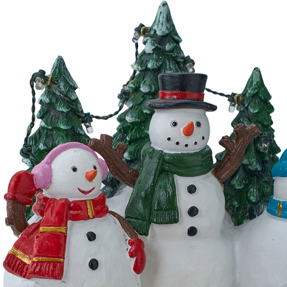 Living and Home Snowman with Spinning Sled LED Music Box Image 3