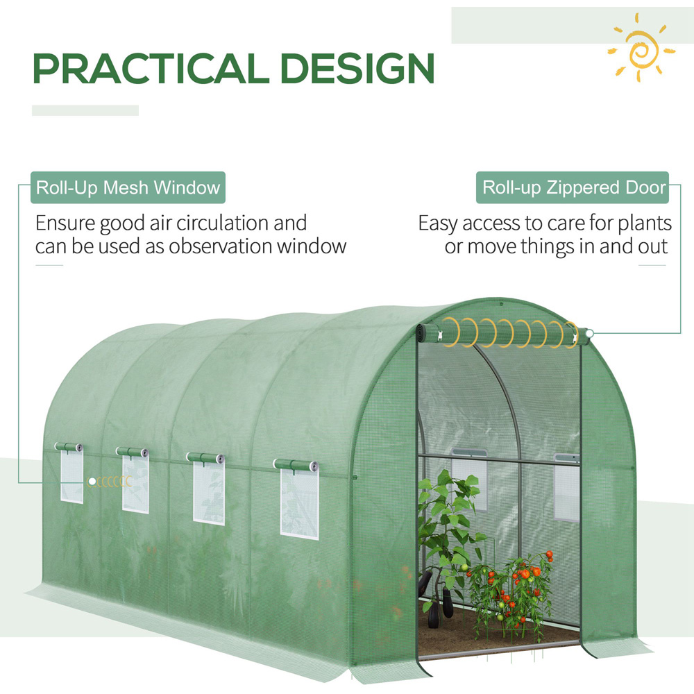 Outsunny Green Steel 12.6 x 6ft Walk In Greenhouse Image 6