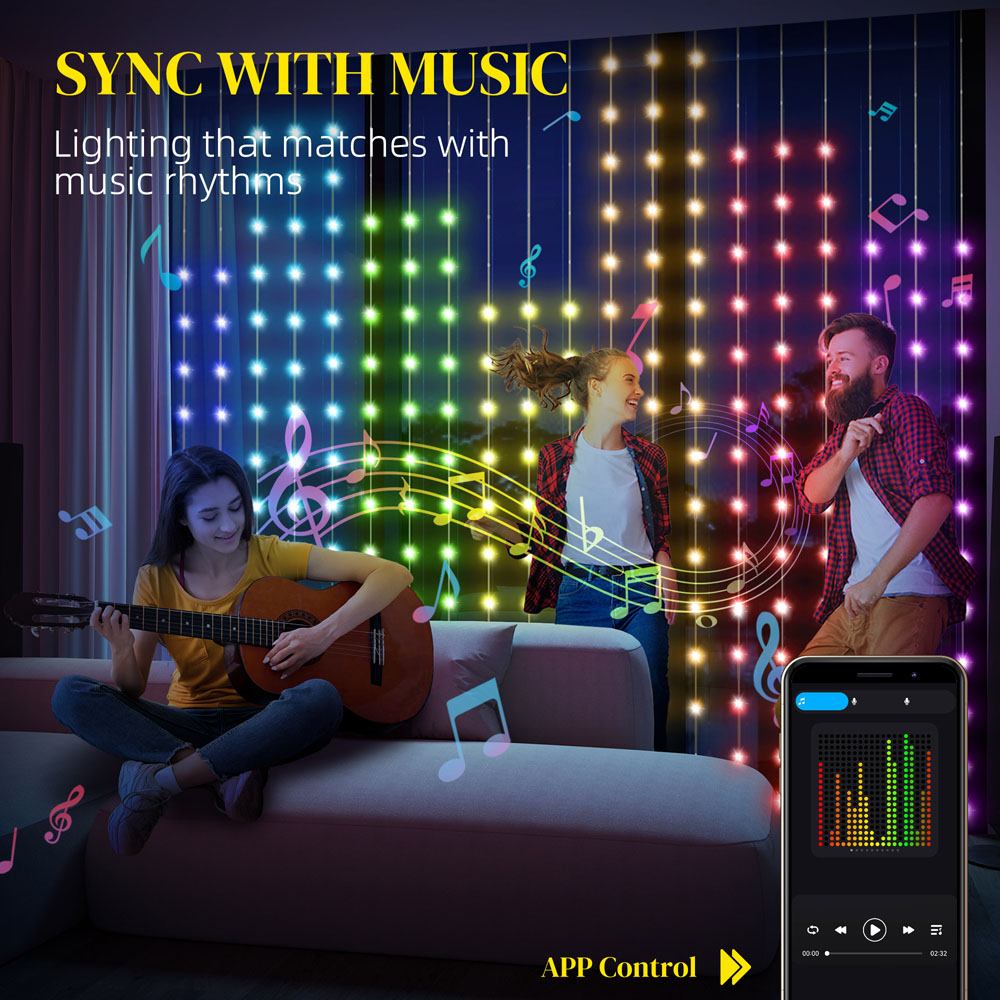 Portland Smart LED Fairy Light Curtain 3 x 3m Image 6