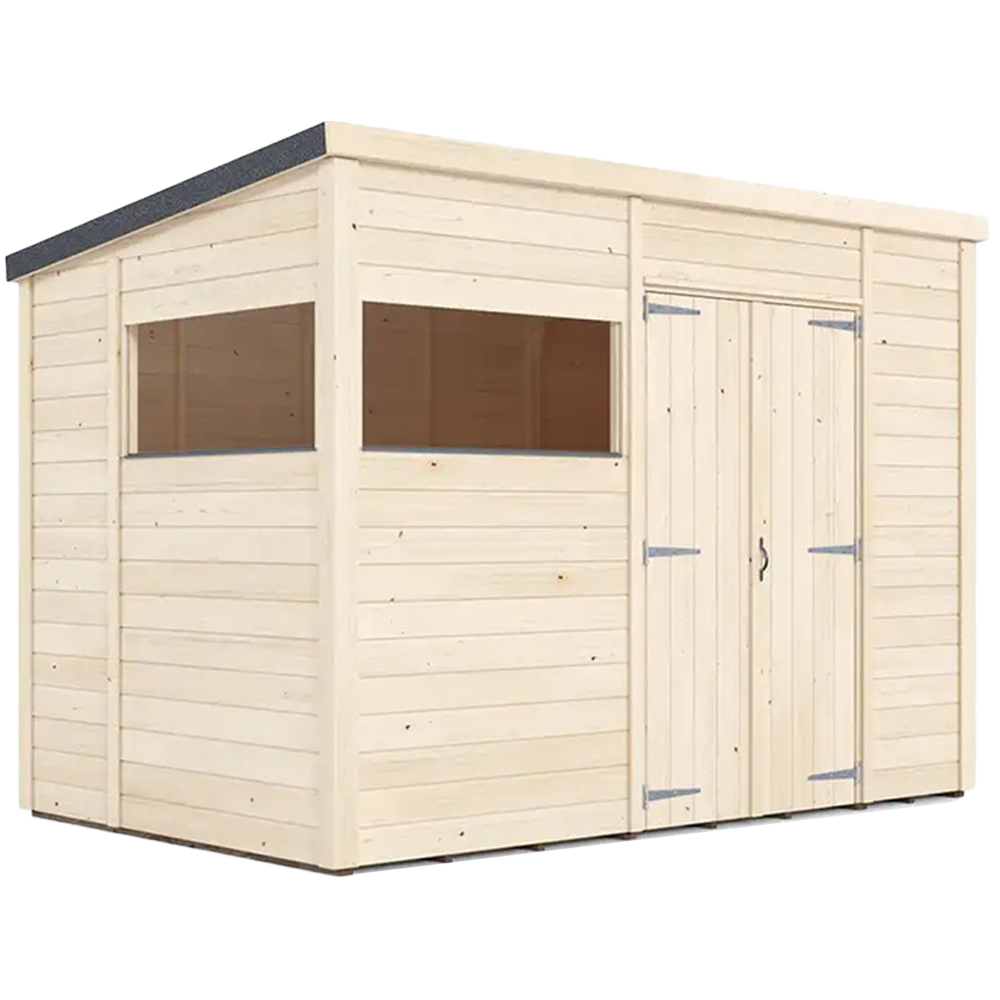 Dunster House Overlord 10 x 6ft Modular Brown Pent Garden Shed Image 1