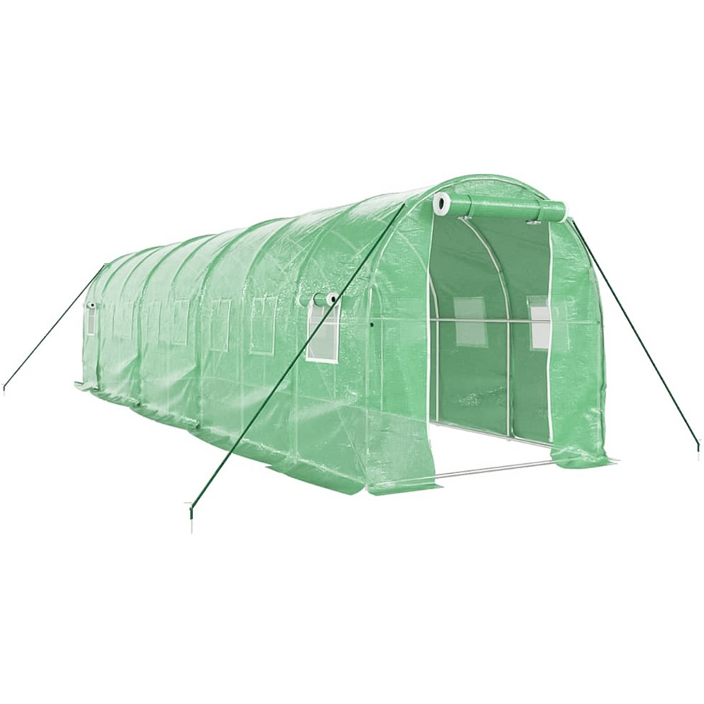 vidaXL Green 6.5 x 26.2ft Greenhouse Image 1