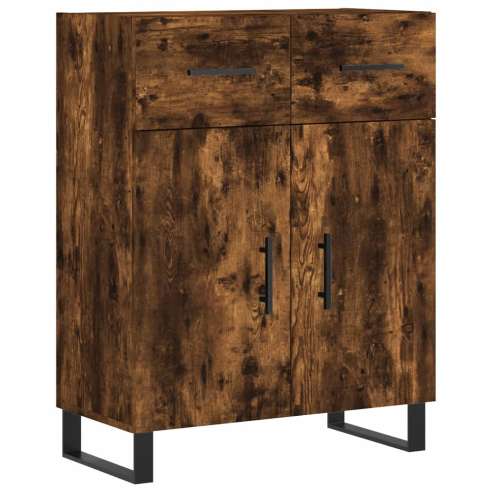 vidaXL 4 Door 2 Drawer Smoked Oak Highboard Image 7