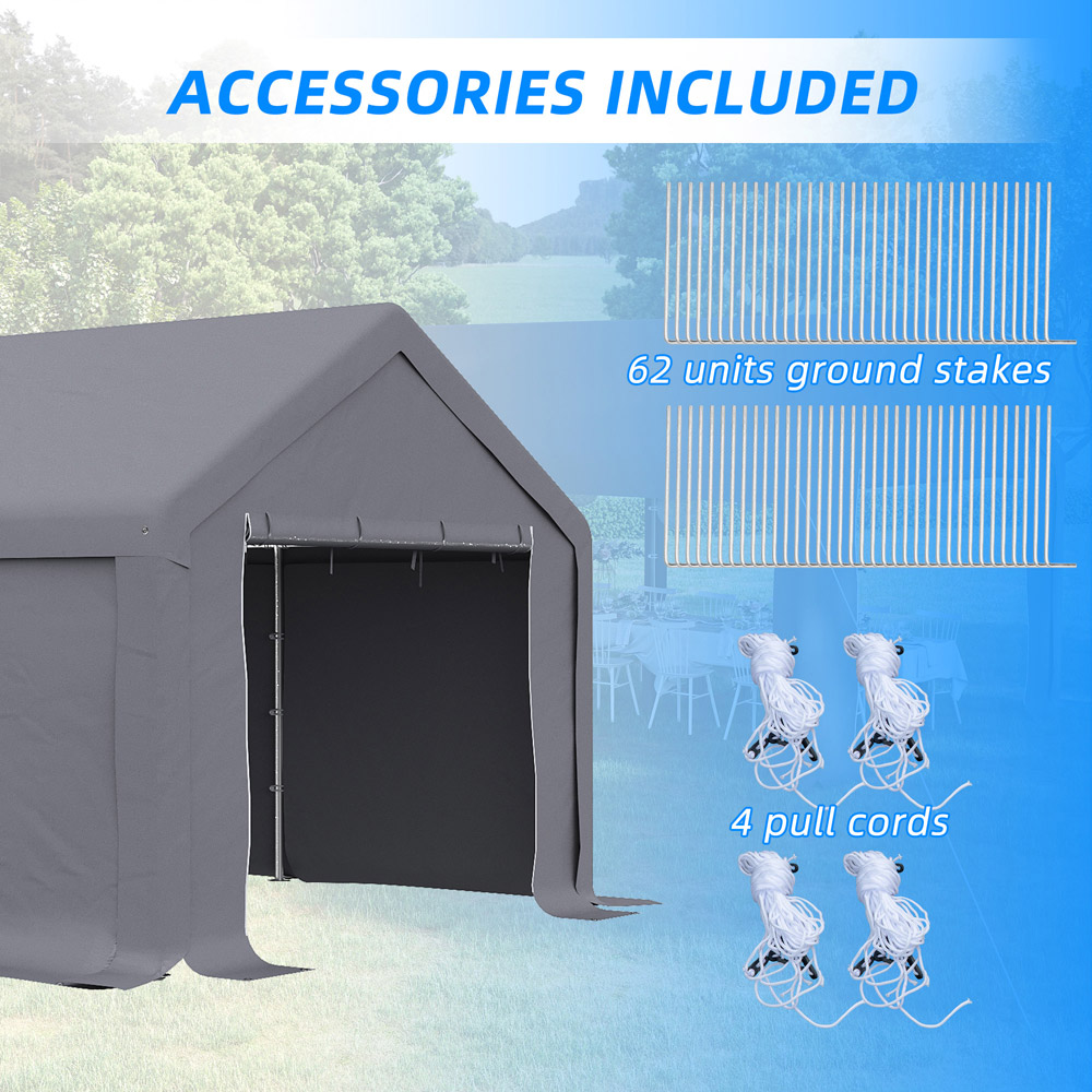 Outsunny 8 x 4m Dark Grey Gazebo Canopy Tent Image 5