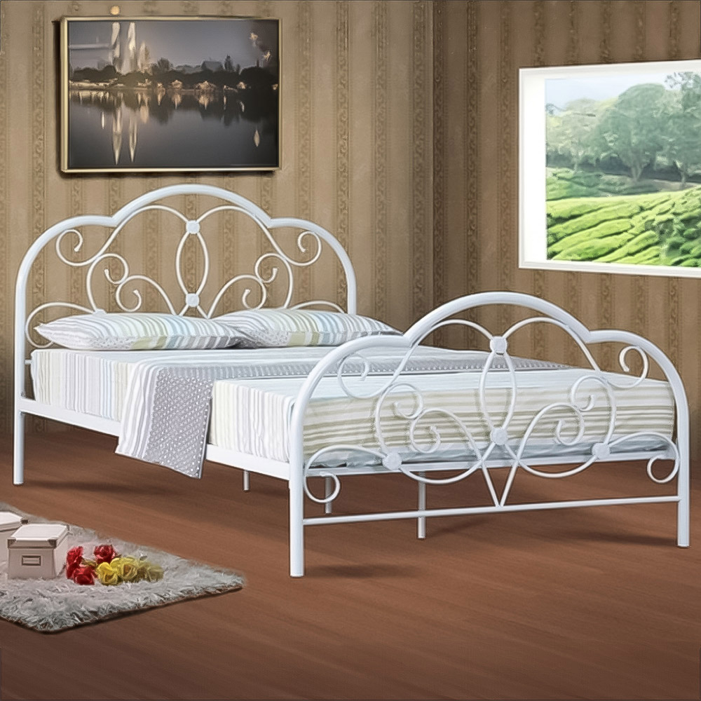 Brooklyn King Size White French Metal Bed Frame Image 1