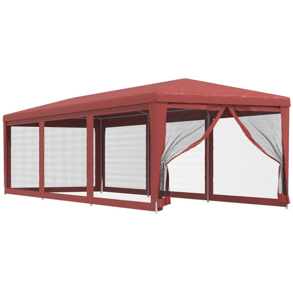 vidaXL 3 x 9m Red Foldable Party Tent with 8 Mesh Sidewalls Image 2