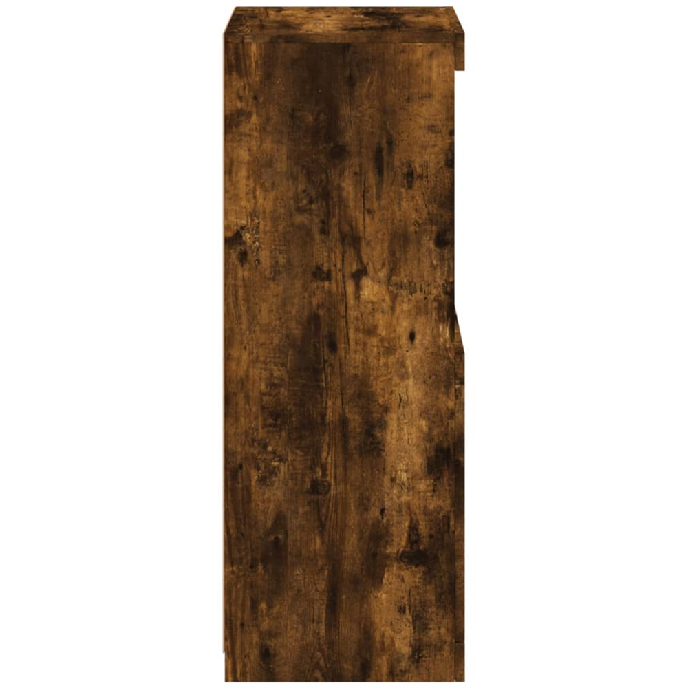 vidaXL Single Door 2 Shelf Smoked Oak Sideboard with RGB LED Lights Image 8