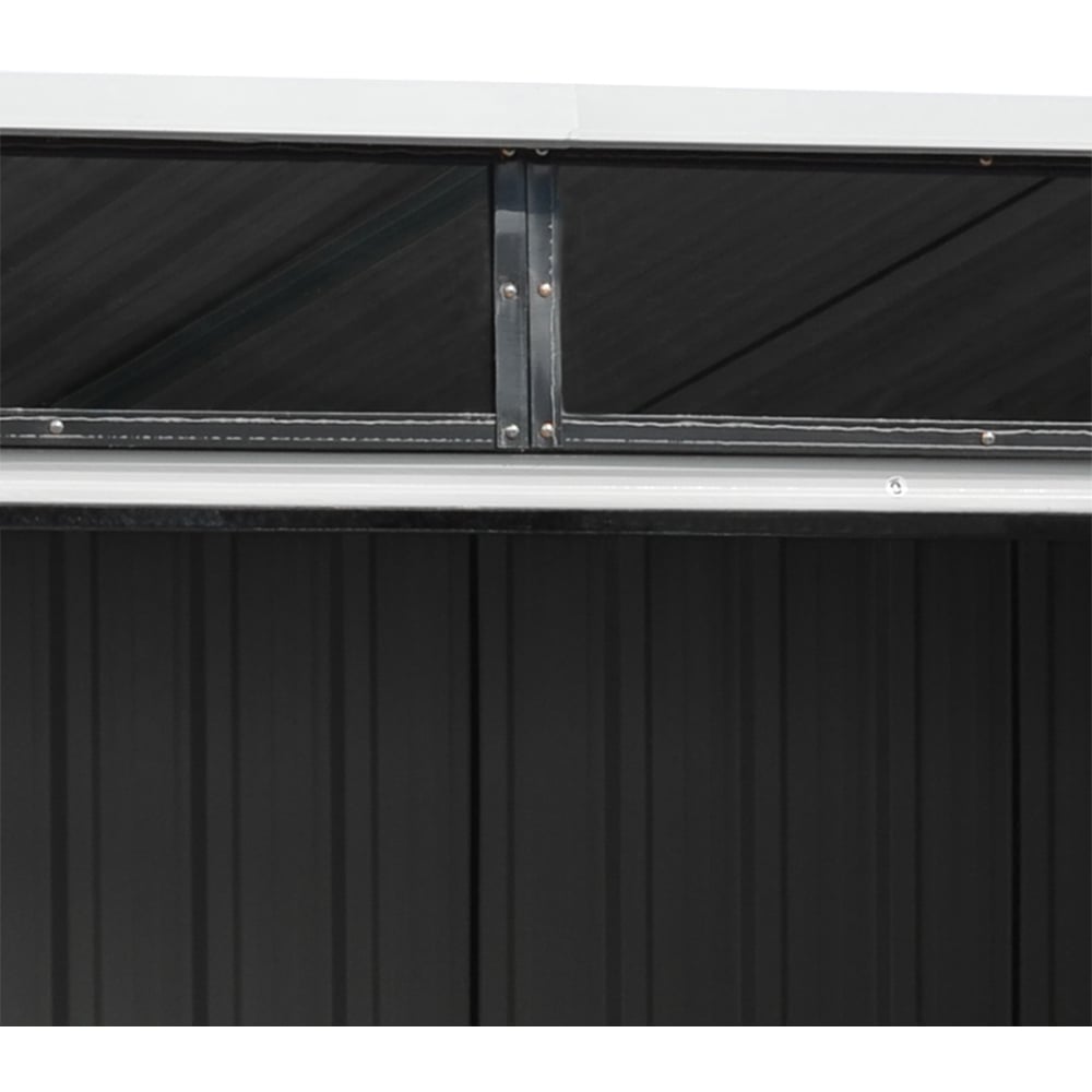 Living and Home 8.5 x 4.2ft Black Charcoal Metal Tool Shed Image 6