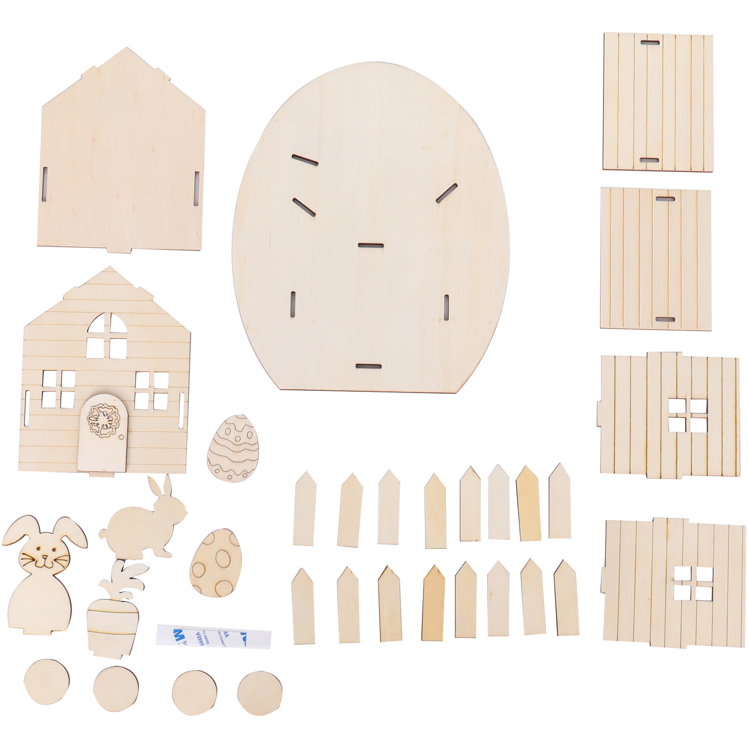 Easter Wooden House Scene - Natural Wood Image 3