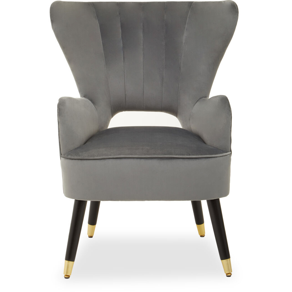 Premier Housewares Sloan Grey Velvet Armchair Image 3