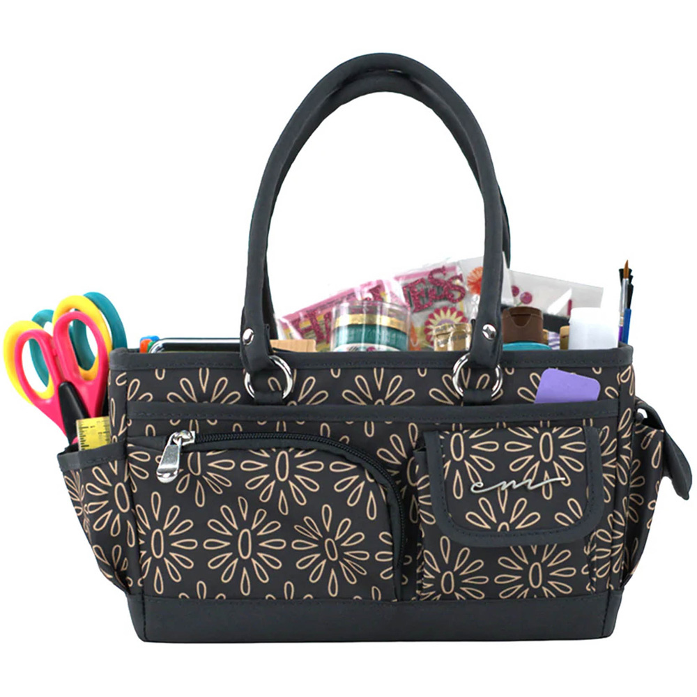 Everything Mary EVM14515-1 Tan Floral Collapsible Tote Junior Craft Organiser 26.6 x 17.7 x 15.8cm Image 2