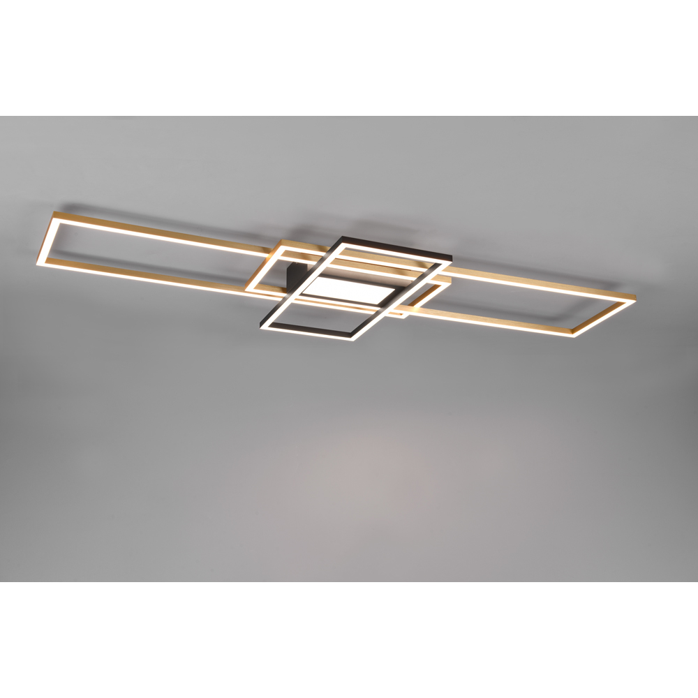 TRIO Irvine Brass Matt Integrated LED Ceiling Light Image 2