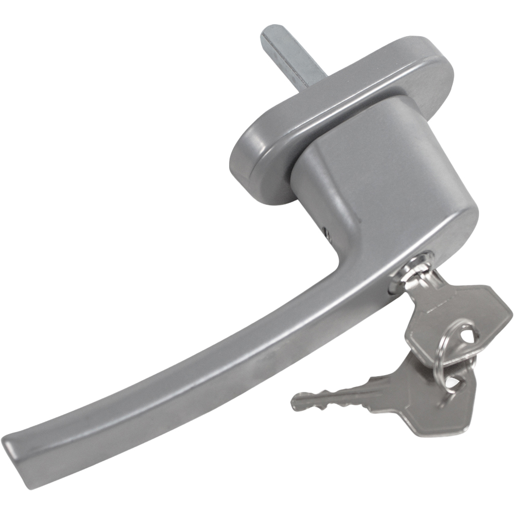 tectake Silver Lockable Window Handle 4 Pack Image 1