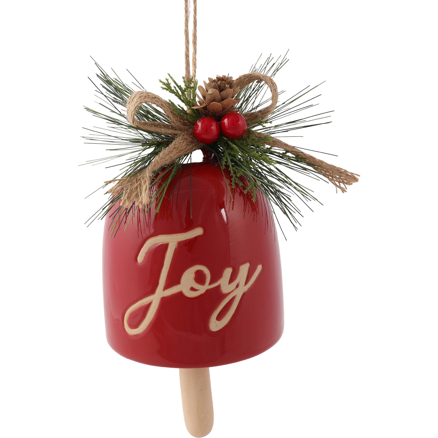 Joy/Peace/Noel Hanging Ceramic Bells Image 1