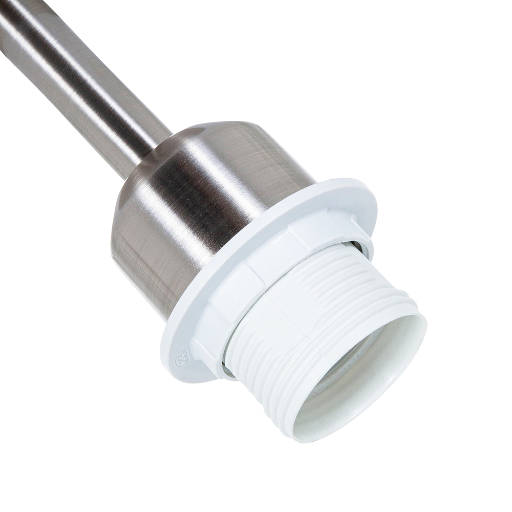 Happy Homewares Brushed Satin Nickel Semi Flush Ceiling Light Fitting Image 3