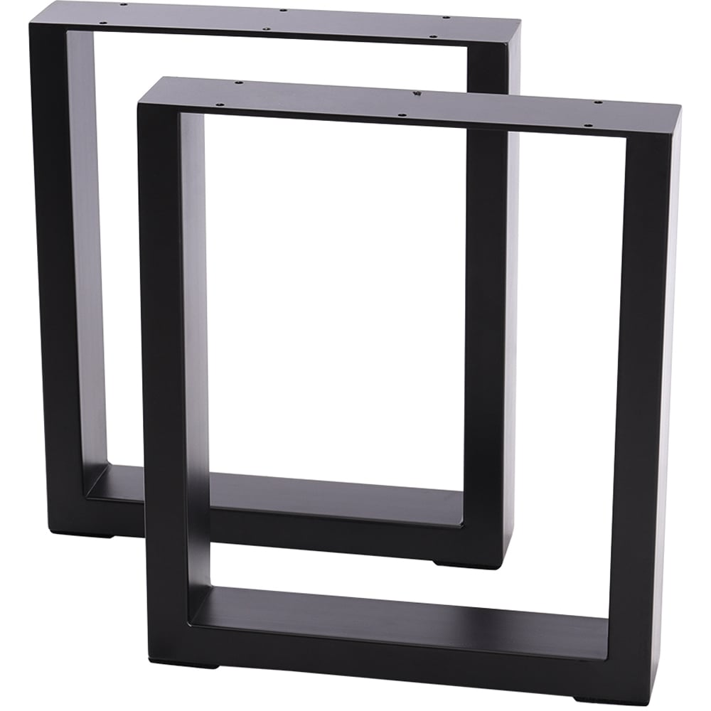 Living and Home Black Industrial Heavy Duty Rectangular Iron Table Legs 35 x 40cm 2 Pack Image 1