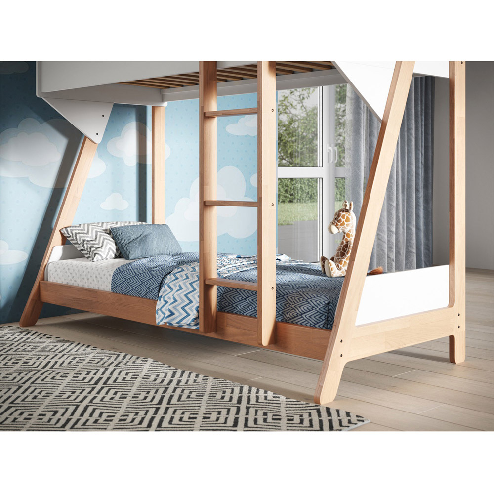 Flair Manila White and Oak Wooden Bunk Bed Image 2