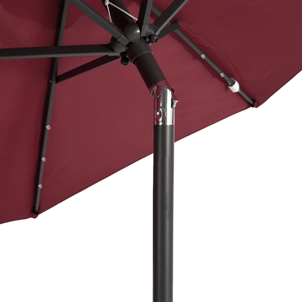 vidaXL Red LED Light Garden Parasol with Steel Pole 2.25m Image 6