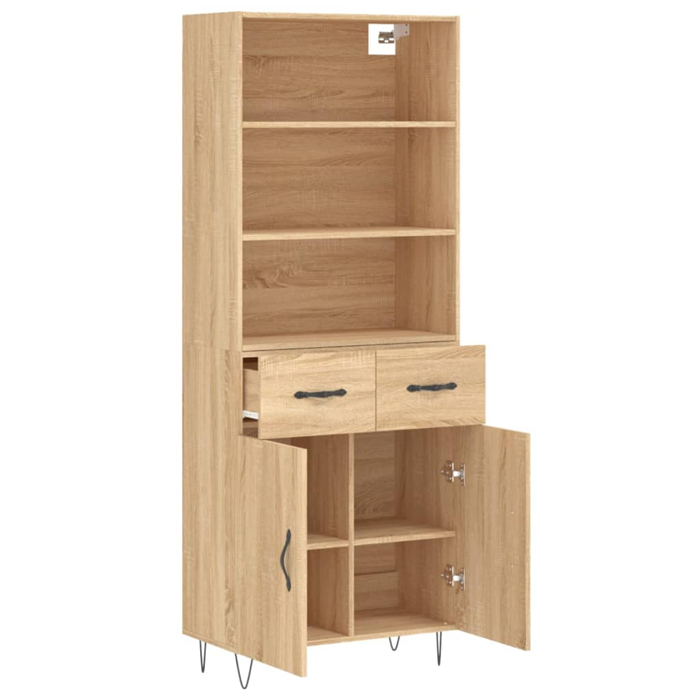 vidaXL 2 Door 2 Drawer 3 Shelf Sonoma Oak Highboard Image 4