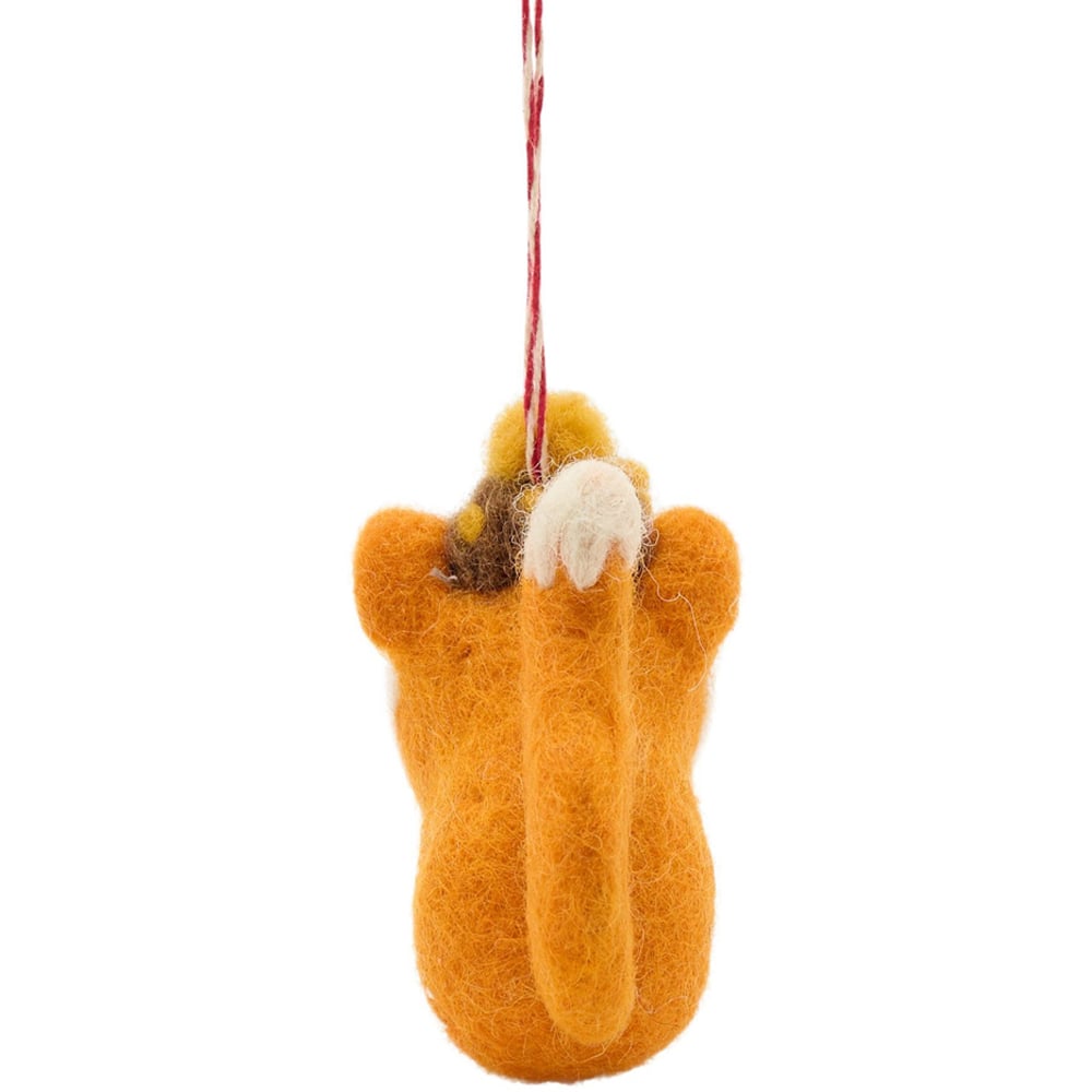 The Seasonal Gift Co. Felt Fox with Acorn Hat Hanging Decoration Image 3