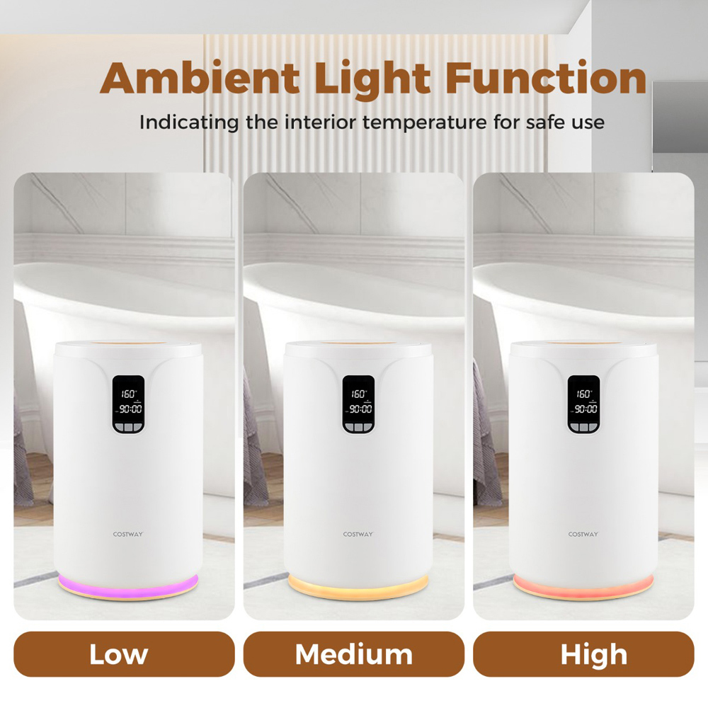 Costway White Towel Heater with Heating Time 20L Image 5