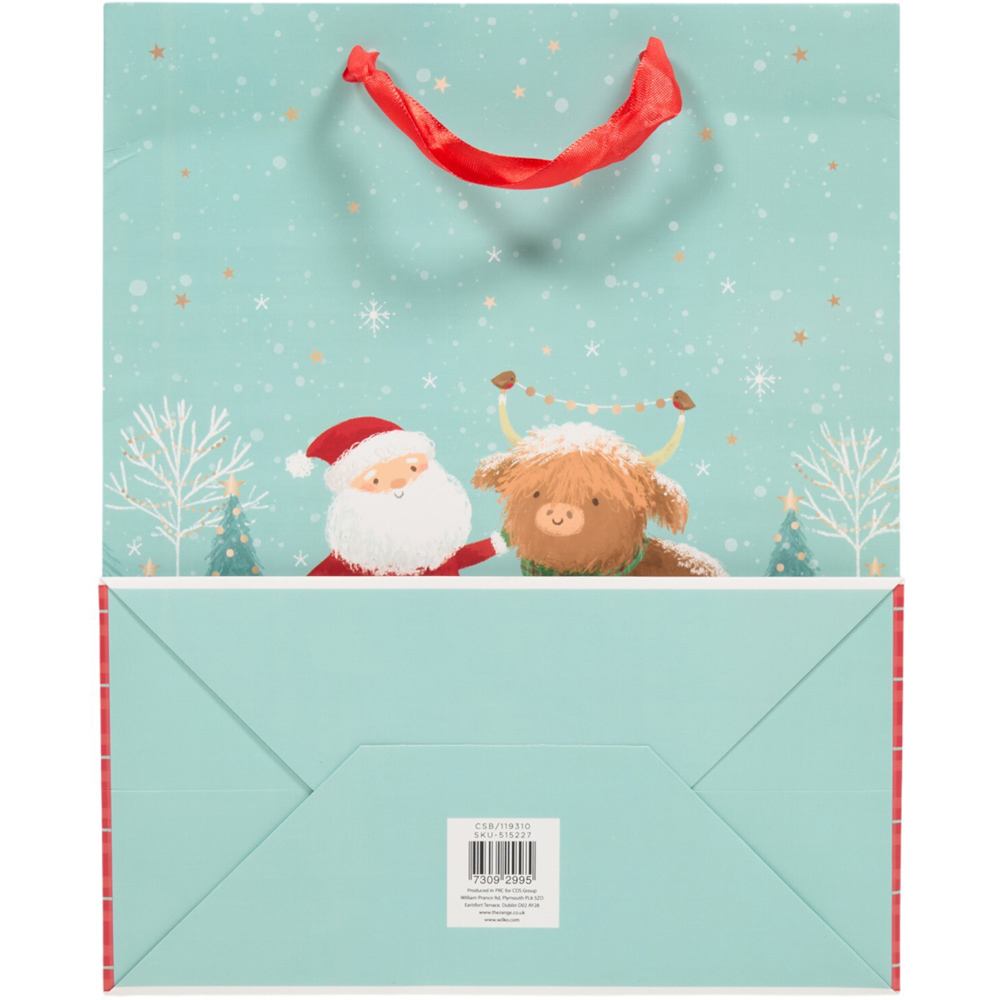 Large Santa Highland Cow Gift Bag Image 3