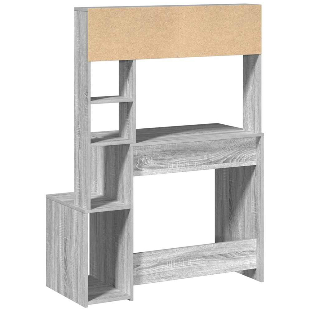 vidaXL 6 Shelf Computer Desk Grey Sonoma Image 5