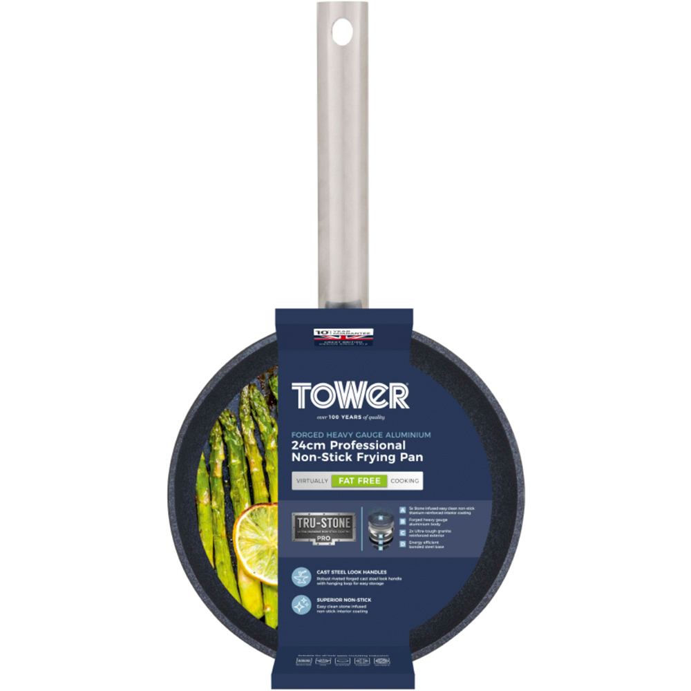 Tower TruStone 24cm Black Forged Aluminium Non-Stick Frying Pan Image 9