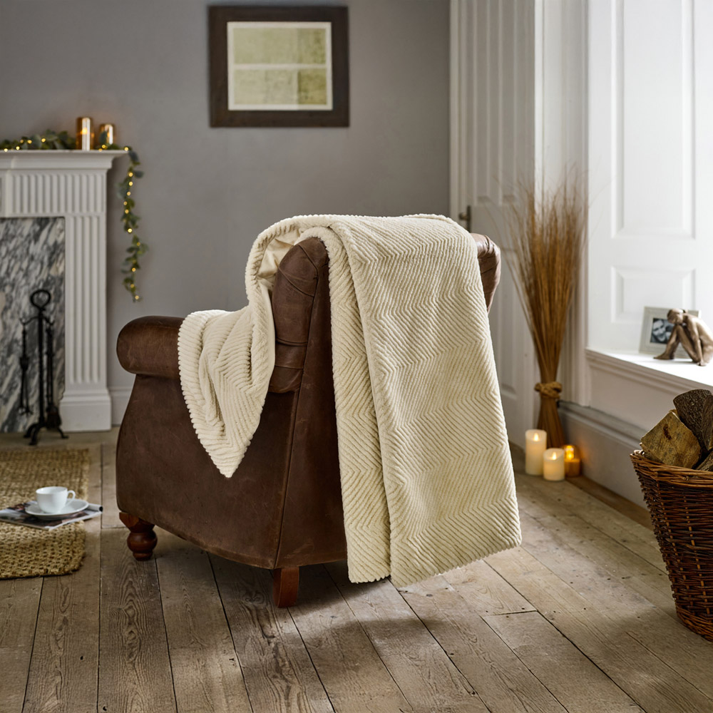 TLC Burghley Faux Fur Almond Throw 130 x 170cm Image 4
