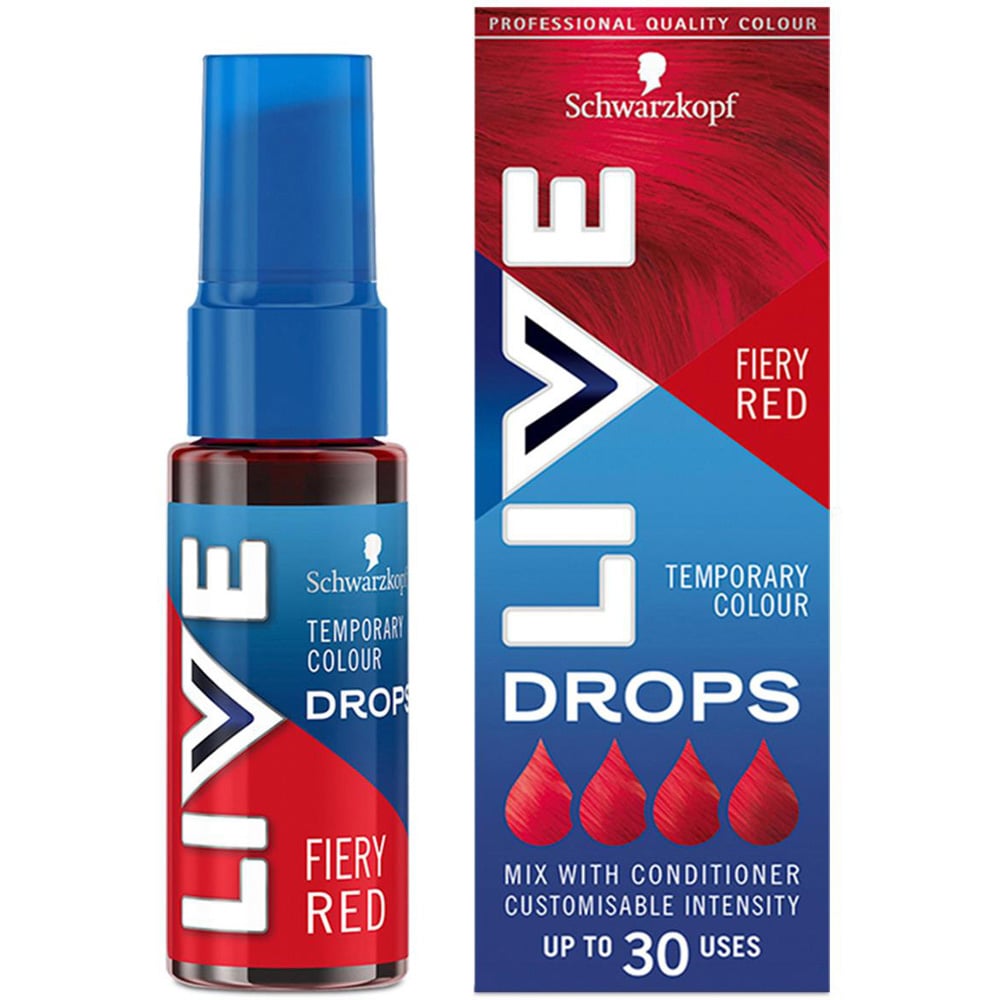 Schwarzkopf Live Colour Drops Fiery Red Semi-Permanent Hair Dye 3 Pack Image 3