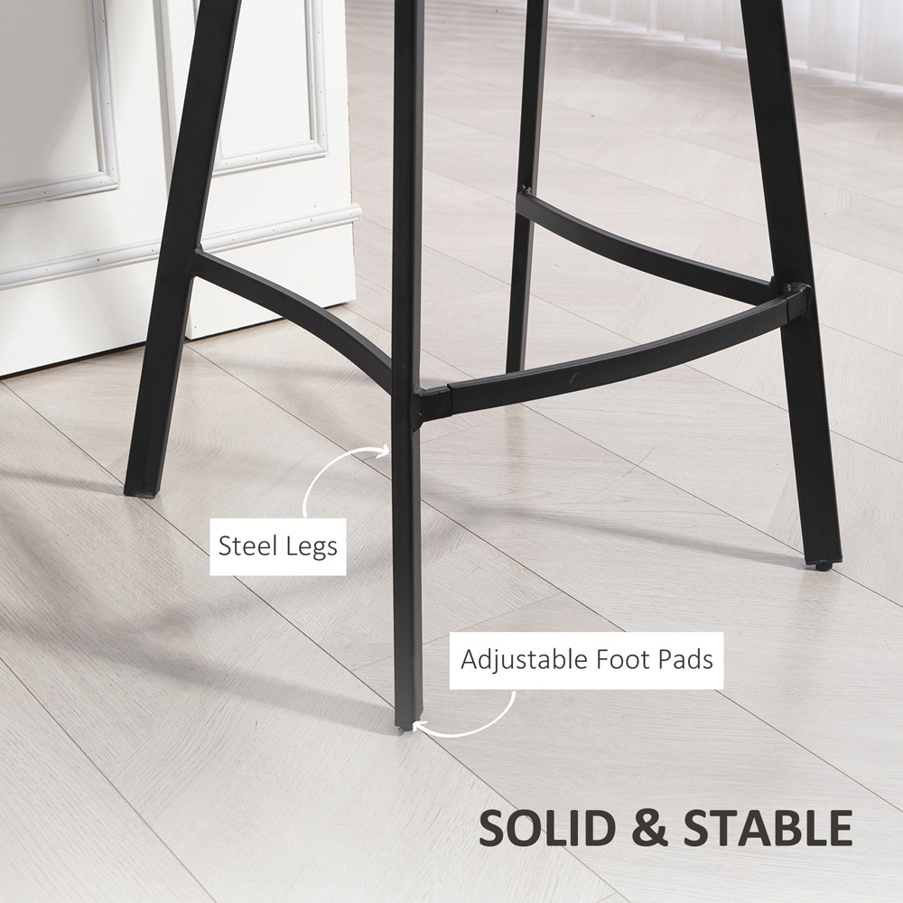 Portland Grey Faux Leather Bar Stool Set of 2 Image 6