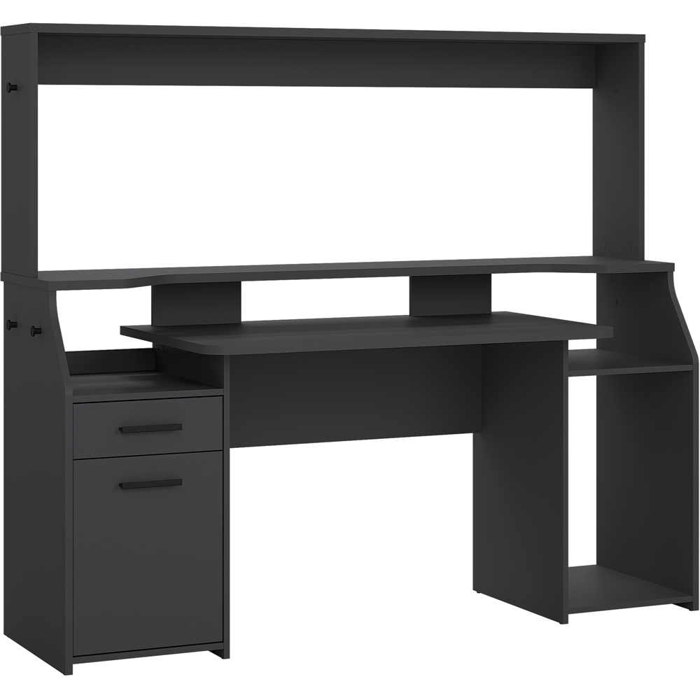 Florence Function Plus Single Door Single Drawer Desk Black Image 2