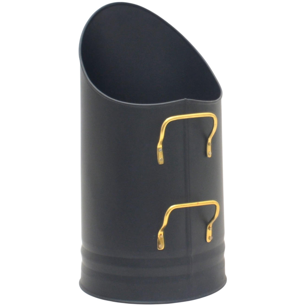 Acacia Home Black and Brass Coal Bucket Image 1